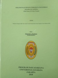 Image of Perlindungan Hukum Terhadap Anak Korban Kejahatan Asusila (studi Kasus Di Polres Ternate)