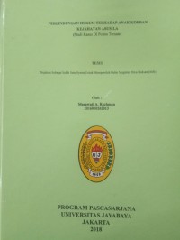 Perlindungan Hukum Terhadap Anak Korban Kejahatan Asusila (studi Kasus Di Polres Ternate)