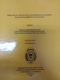 PERLAKUAN AKUNTANSI ATAS PENJUALAN LEASING PADA PT MANDIRI TUNAS FINANCE