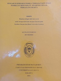 PENGARUH KEBIJAKAN HARGA TERHADAP KEPUTUSAN PEMBELIAN BESI PADA PT. SINARINDO MEGAH PERKASA DI JAKARTA