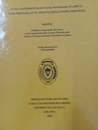 Image of EVALUASI PERHITUNGAN PAJAK PENGHASILAN (PPH 21) PADA PERUSAHAAN PT. FSCM MANUFACTURING INDONESIA