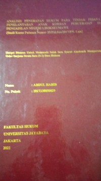 Analisis Penerapan Hukum Pada Tindak Pidana Penelantaran Anak Korban Perceraian Di Pengadilan Negeri Lhokseumawe (Studi Kasus Putusan Nomor 35/Pid.Sus/2017/PN>Lsm)