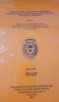 Image of Aktivitas Media Relations Kementerian Pariwisata Dalam Memperkenalkan Program 