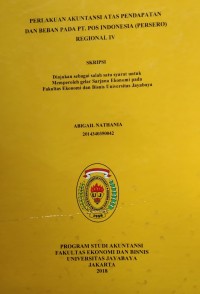 Perlakuan Akuntansi Atas Pendapatan Dan Beban Pada PT. Pos Indonesia (Persero) Regional IV