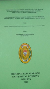 Image of Perlindungan Konsumen Terhadap Barang Dengan Cacat Tersembunyi Dalam Transaksi Jual Beli Menggunakan Media Elektronik