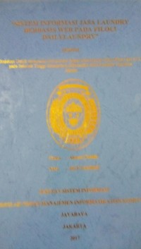 Image of Sistem Informasi Jasa Laundry Berbasis WEB Pada Filoli Dailylaundry