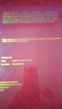 Perlindungan Hukum Terhadap Perwakilan Diplomatik Saat Menjalani Fungsi Diplomatik Di Negara Penerima Berdasarkan Vienna Convention On Diplomatic Relations Of 18Th April 1961 ( Studi Kasus Penembakan Duta Besar Rusia Untuk Turki Pada Tanggal 19 Desember 2016 Di Ankara, Turki )