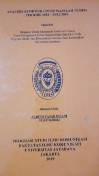 Image of Analisis Semiotik Cover Majalah Tempo Periode Mei - Juli 2018