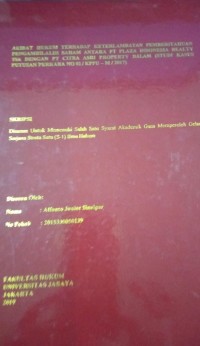 Akibat Hukum Terhadap Keterlambatan Pemberitahuan PengambilAlih Saham Antara PT Plaza Indonesia Realty Tnk Dengan PT Citra Asri Property Dalam ( Studi Kasus Putusan Perkara no.02/KPPU-M/2017 )