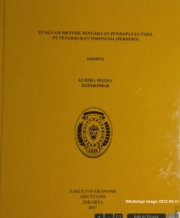 Evaluasi Metode Pengakuan Pendapatan Pada PT Pengerukan Indonesia (Persero)