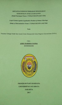 Image of Kepastian Hukum Terhadap Pengesahan Kedudukan Anak Luar Kawin