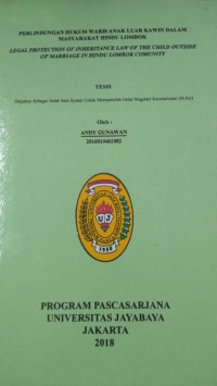 Image of Perlindungan Hukum Waris Anak Luar Kawin Dalam Masyarakat Hindu Lombok