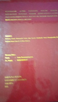 Penerapan Actio Puljana Dalam Hukum Kepailitan Putusan Nomor 25/Pdt.Sus.GLL-Actio Pauliana/2018/PN Niaga Jkt Pst Jo.Nomor 101/Pdt.Sus-PKPU/2017/PN.Niaga.Jktt.Pst.