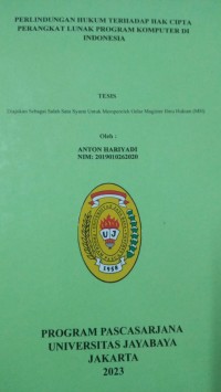 Image of Perlindungan Hukum Terhadap Hak Cipta Perangkat Lunak Program Komputer Di Indonesia