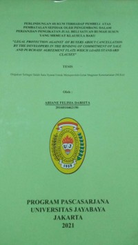 Image of Perlindungan Hukum Terhada Pembeli Atas Pembatalan Sepihak Oleh Pengembang Dalam Perjanjian Pengikatan Jual Beli Satuan Rumah Susun yang Memuat Klausul Baku