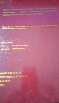 Pertanggung Jawaban Maskapai Qatar Airways Q.C.S.C Berdasarkan Nomor 10/Pdt.Sus-BPSK/2016/PN.JKT.BRT Terhadap Kehilangan Barang Konsumen )