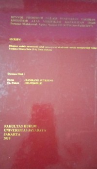 Renvoi Produser Dalam Penetapan Tagihan Kreditor Atas Verifikasi Kepailitan ( Studi Putusan Mahkamah Agung Nomor 658 K/Pdt.Sus-Pailit/2017 )