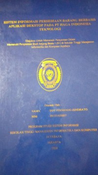 Image of Sistem Informasi Persedian Barang Berbasis Aplikasi Dekstop Pada PTT. Haga Indonesia Teknologi