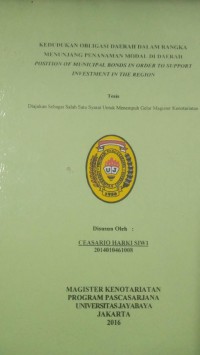Image of Kedudukan Obligasi Daerah Dalam Rangka Menunjang Penanaman Modal DiDaerah