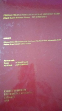 Image of Tindak Pidana Pemalsuan Surat Menurut KUHP ( Studi Kasus Putusan Nomor : 327 K/PID/2017 )