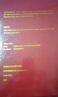 Image of Penyelesaian Perselisihan Terhadap Perjanjian Kerja Pelaksanaan Proyek Pembangunan Pabrik (Studi Kasus Putusan Pengadilan Tinggi Nomor.14/Pdt/2016/PT.Plg)