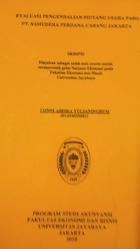 Evaluasi Pengendalian Piutang Usaha Pada PT. Samudera Perdana Cabang Jakarta