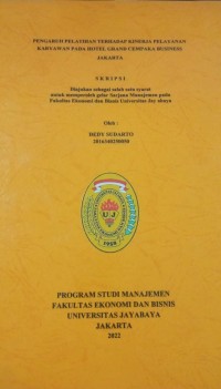 Pengaruh Pelatihan Terhadap Kinerja Pelayanan Karyawan Pada Hotel Grand Cempaka Business