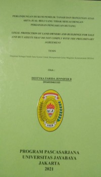 Perlindungan Hukum Pemilik Tanah an bangunan Atas Akta Jual Beli Yang Tidak Sesuai Dengan Perjanjian Pengakuan Hutang