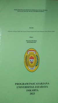 Image of Perlindungan Hukum Terhadap Hak Moral Penulis Novel Di Platform Daring