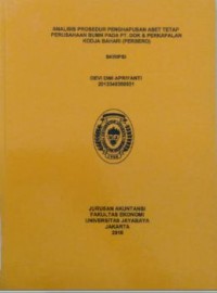 Analisis Prosedur Penghapusan Aset Tetap Perusahaan BUMIN Pada Pt. DOK & Perkapalan Kodja Bahari (Persero)