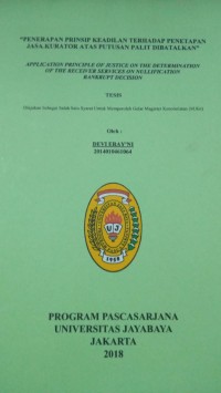 Image of Penerapan Prinsip Keadilan Terhadap Penetapan Jasa Kurator Atas Putusan Palit Dibatalkan