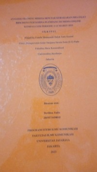 Image of Analisis Framing Berita Seputar Kebakaran Pipa Inlet BBM Depo Pertamina Plumpang Di Media Online Kompas.Com Periode 3-14 Maret 2023