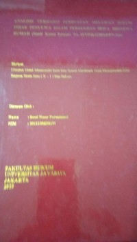 Image of Analisis Terhadap Perbuatan Melawan Hukum Pihak Penyewa Dalam Perjanjian Sewa Menyewa Rumah ( Studi Kasus Putusan No.467/Pdt.G/2014/PN.Dps )