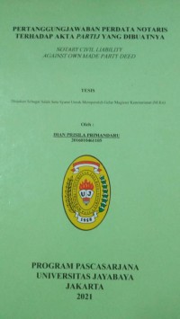 Image of Pertangung Jawaban Perdata Notaris Terhadap Akta Partij Yang Dibuatnya