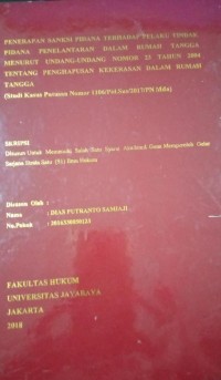 Image of Penerapan Sanksi Pidana Terhadap Pelaku Tindak Pidana Penelantaran Dalam Rumah Tangga Menurut Undang-Undang Nomor 23 Tahun 2004 Tentang Penghapusan Kekerasan Dalam Rumah Tangga (Studi Kasus Putusan Nomor 1106/Pid.Sus/2017/PN Mdn)