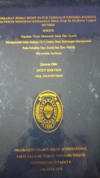 Image of Desakan Human Right Watch Terhadap Presiden Rodrigo Duterte Mengenai Kebijakan Drug War di Filipina Tahun 2017/2018