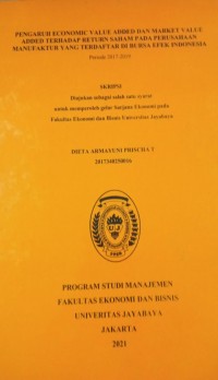 Pengaruh Economic Value Added dan Market Value Added Terhadap Return Saham Pada Perusahaan Manufaktur Yang Terdaftar Di Bursa Efek Indonesia Periode Tahun 2017-2019