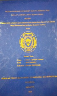 Image of Sistem Informasi Inventory Barang Berbasis WEB Pada CV. Andhioka Toys Bekasi Timur