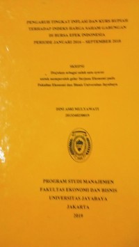 Image of Pengaruh Tingkat Inflasi dan Kurs Rupiah Terhadap Indeks Harga Saham Gabungan di Bursa Efek Indonesia Periode Januari 2016 - Septmber 2018