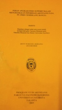 Image of Peran Aplikasi FIMZ Support Dalam Menghasilkan Informasi Akuntansi Pada PT.FIMZ Cemerlang Bangsa
