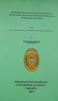 Kedudukan Anak Bungsu Laki-Laki Di Dalam Sistem Waris Adat batak Terhadap Peninggalan Rumah Dari Ahli Waris