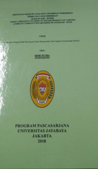 Kepastian Hukum Atas Akta Pendirian Perseroan Terbatas Yang Didirikan Oleh Suami-Isteri