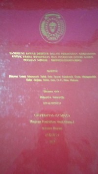 Tanggung Jawab Debitur Dalam Perjanjian Kerjasama Untuk Usaha Kemitraan Dan Investasi ( Studi Kasus Putusan Nomor : 200/PDT/G/2015/PN.BDG )