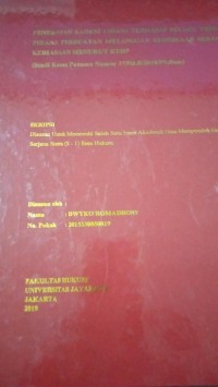 Image of Penerapan Sanksi Pidana Terhadap Pelaku Tindak Pidana Perbuatan Melanggar Kesusilaan Sebagai Kebiasaan Menurut KUHP ( Studi Kasus Putusan Nomor 37/Pid.B/2018/PN.Dum )