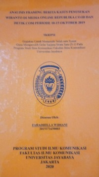 Image of Analisis Framing Berita Kasus Penusukan Wiranto Di Media Online Republika.co.id Dan Detik.com Periode 10-15 Oktober 2019