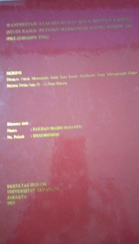 Wanprestasi Atas Kelalaian Sewa Menyewa Kapal ( Studi Kasus : Putusan Mahkamah Agung Nomor : 282/PDT.G/2018/PN TNG )