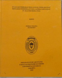 Image of Evaluasi Terhadap Pencatatan Penilaian dan Penyajian Persediaan Pada Laporan Keuangan PT. Kaltim Prima Coal