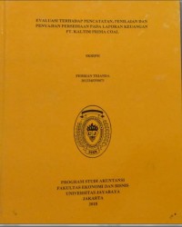 Evaluasi Terhadap Pencatatan Penilaian dan Penyajian Persediaan Pada Laporan Keuangan PT. Kaltim Prima Coal