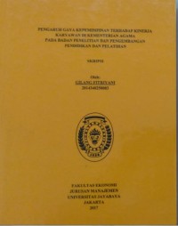 Image of Pengaruh Gaya Kepemimpinan Terhadap Kinerja Kinerja Karyawan Dikementrian Dan Pengembangan Pendidikan dan Pelatihan