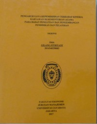 Pengaruh Gaya Kepemimpinan Terhadap Kinerja Kinerja Karyawan Dikementrian Dan Pengembangan Pendidikan dan Pelatihan